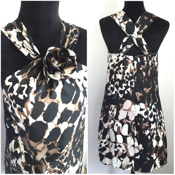 Alexia Admor Animal Print Rosette Halter Dress - Picture 2 of 6